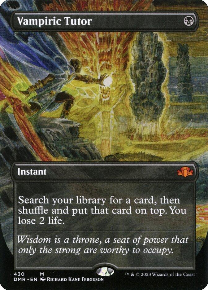 Magic the Gathering Dominaria Remastered BORDERLESS Vampiric Tutor 430 NEAR MINT NM