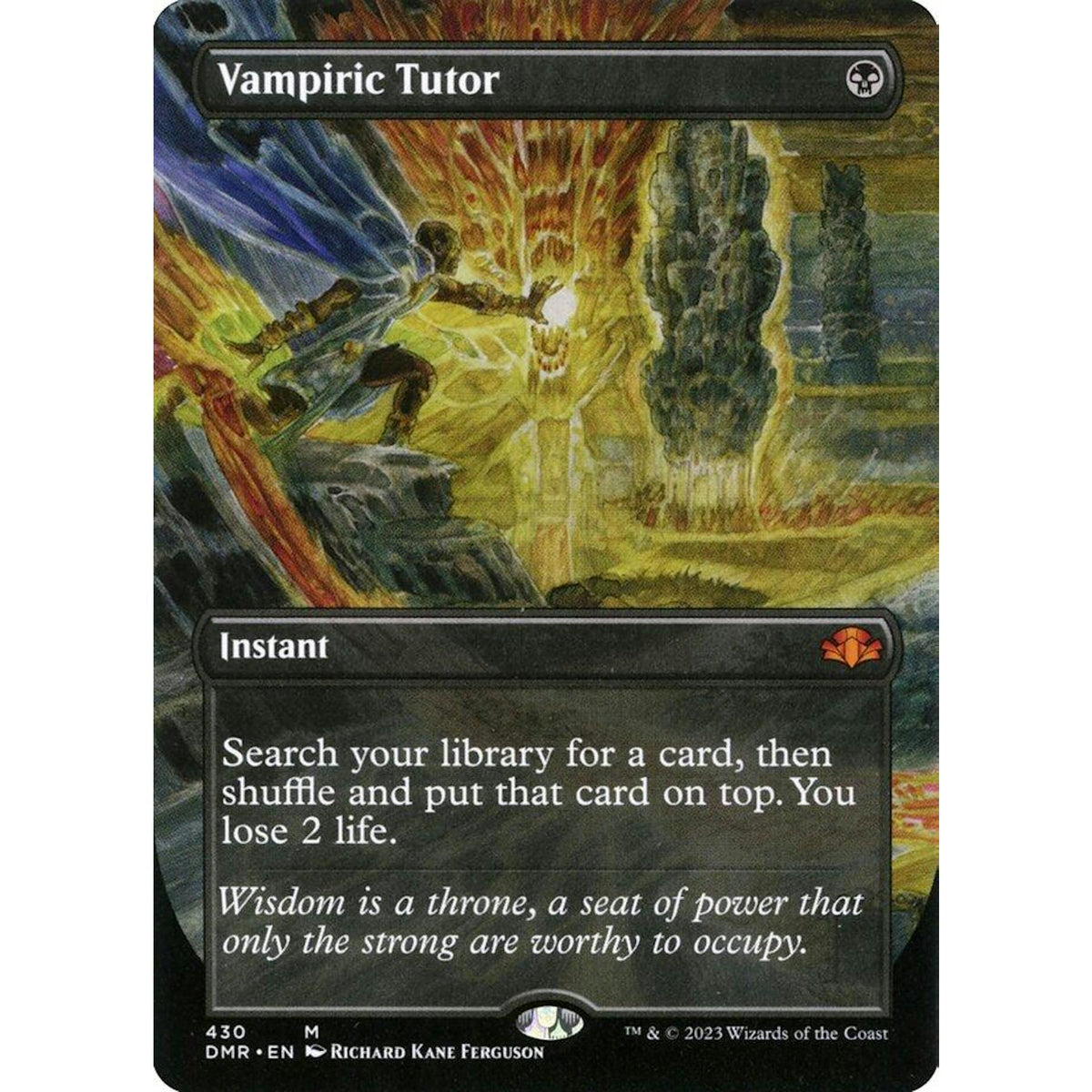 Magic the Gathering Dominaria Remastered BORDERLESS Vampiric Tutor 430 NEAR MINT NM