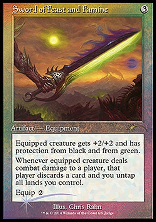 Magic the Gathering Judge Promo FOIL Sword of Feast and Famine LIGHTLY PLAYED LP