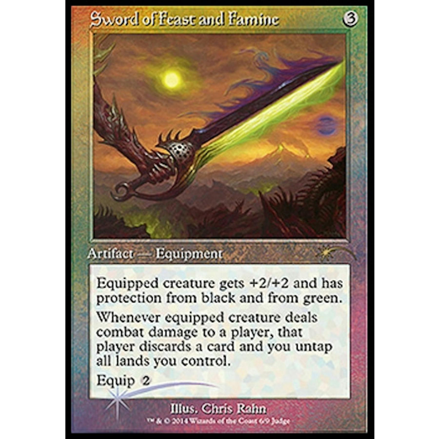 Magic the Gathering Judge Promo FOIL Sword of Feast and Famine LIGHTLY PLAYED LP