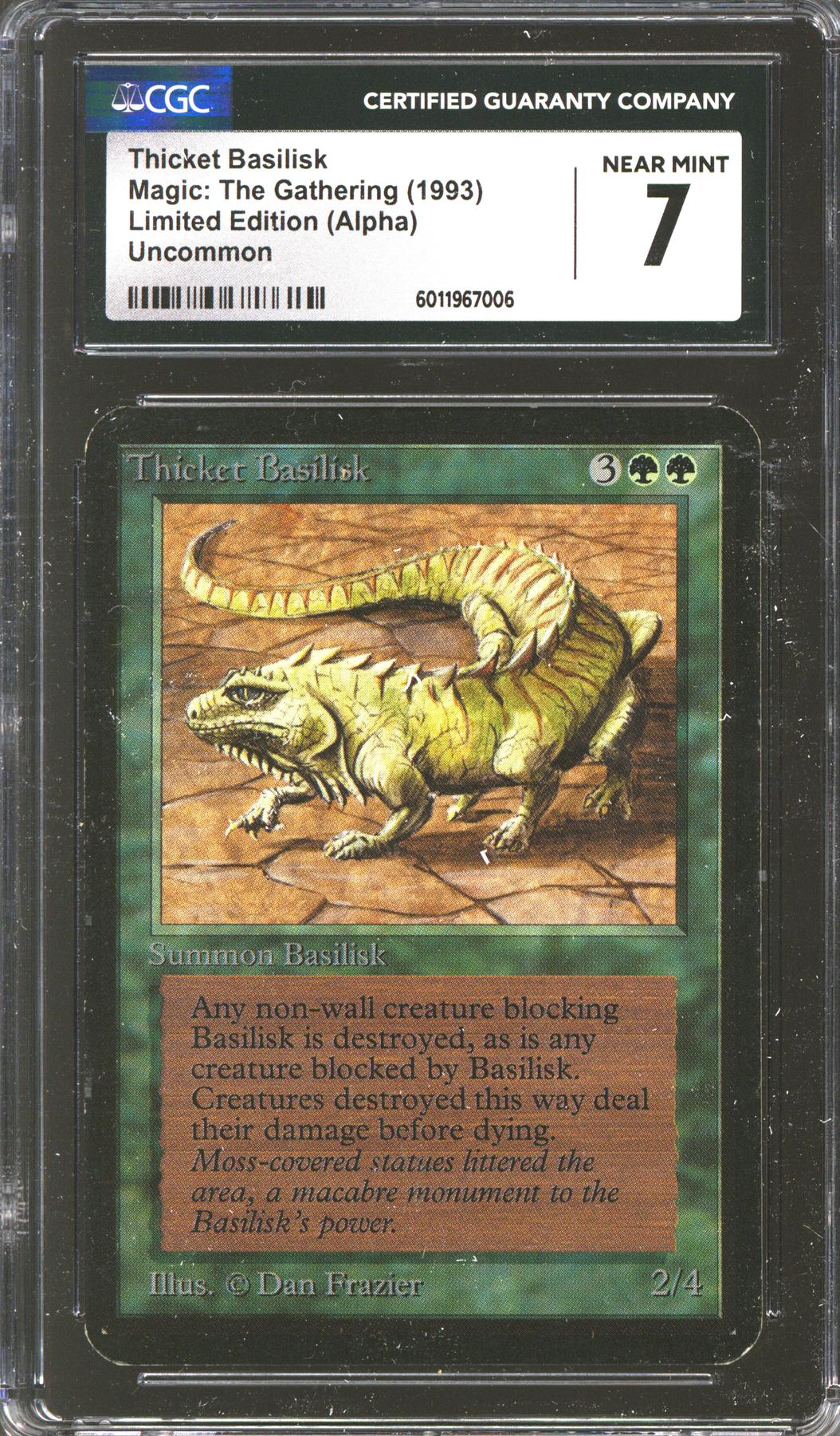 Magic the Gathering Alpha Thicket Basilisk CGC 7 LIGHTLY PLAYED LP