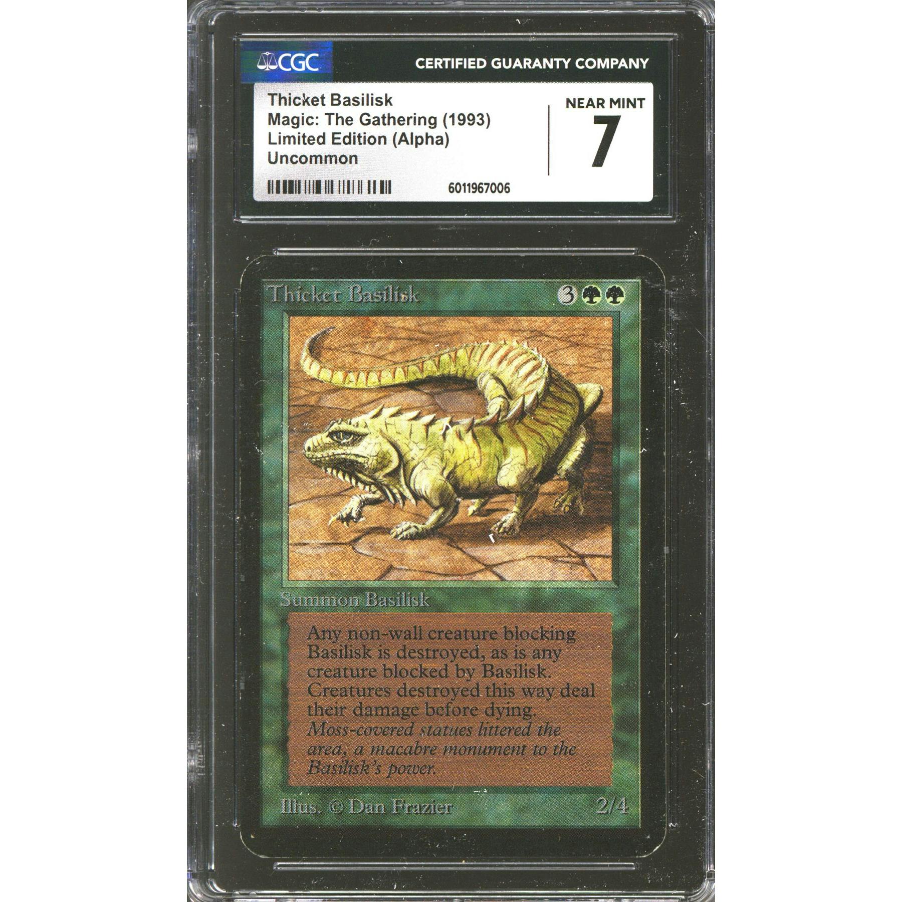 Magic the Gathering Alpha Thicket Basilisk CGC 7 LIGHTLY PLAYED LP