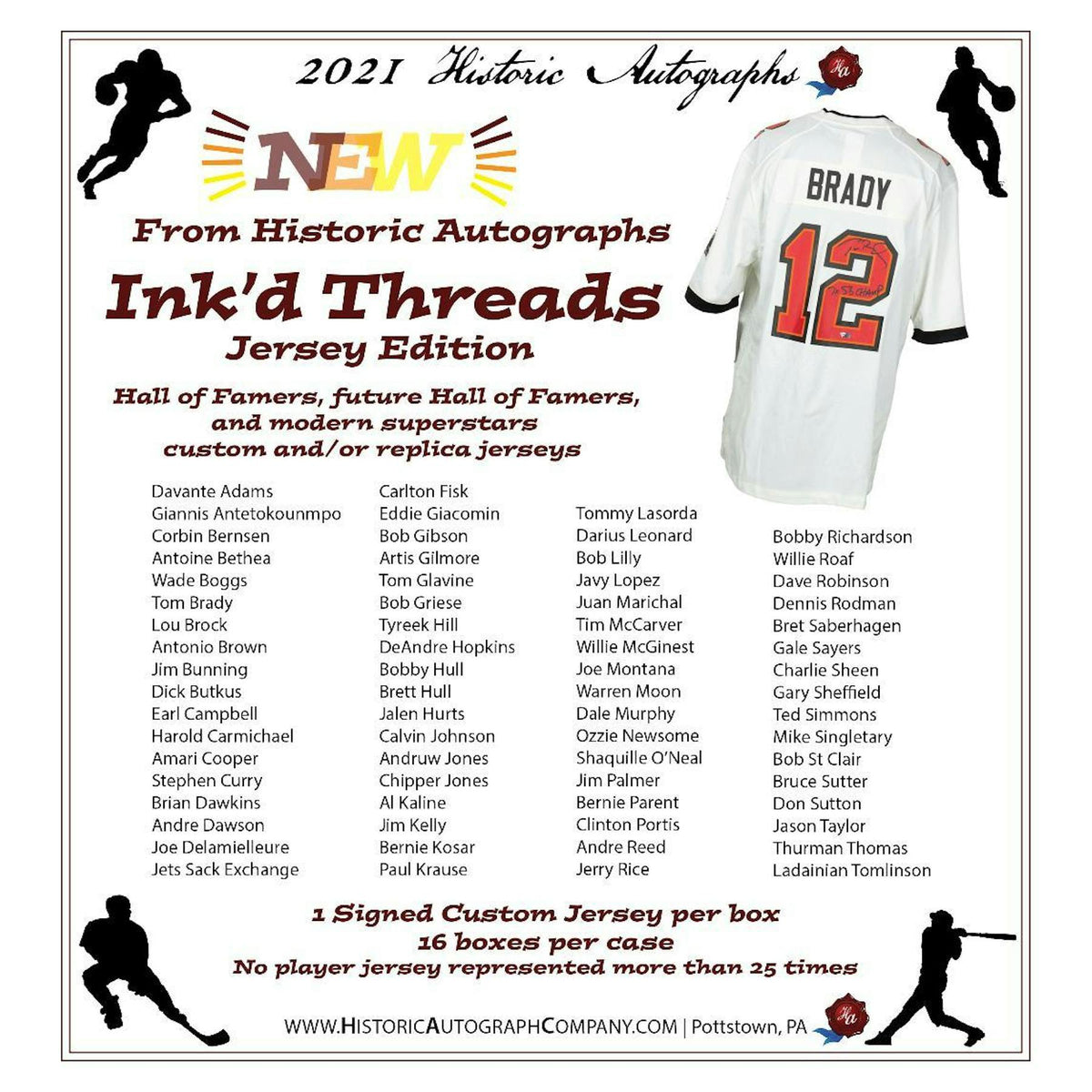 2021 Historic Autographs Ink'd Threads Multi-Sport Jersey Edition Hobby Box (Reed Buy)