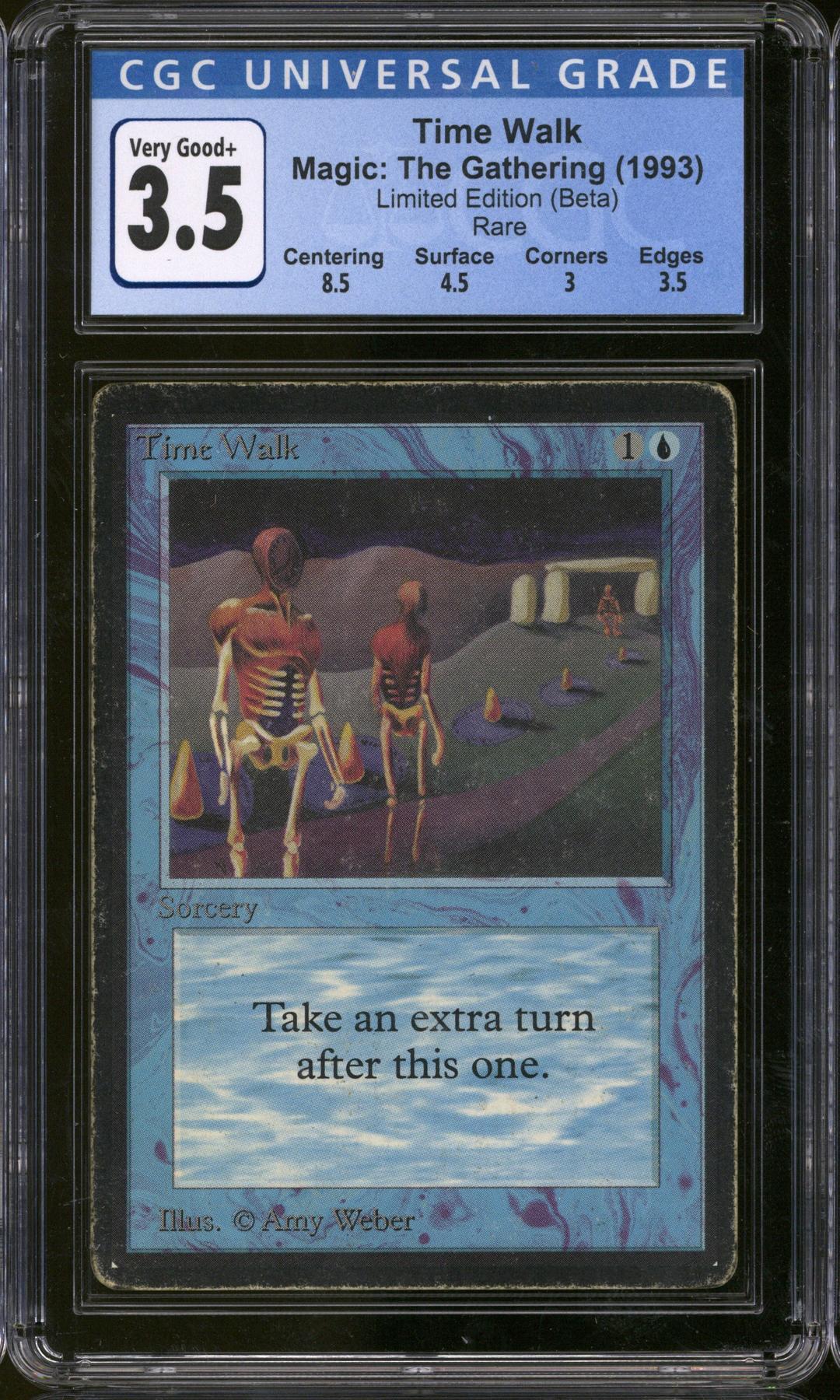 Magic the Gathering Beta Time Walk CGC 3.5 Pedigree MODERATELY HEAVILY PLAYED MP HP