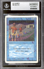Magic the Gathering Unlimited Time Walk BGS Authentic Altered Shaved Corner HEAVILY PLAYED DAMAGED HP DMG