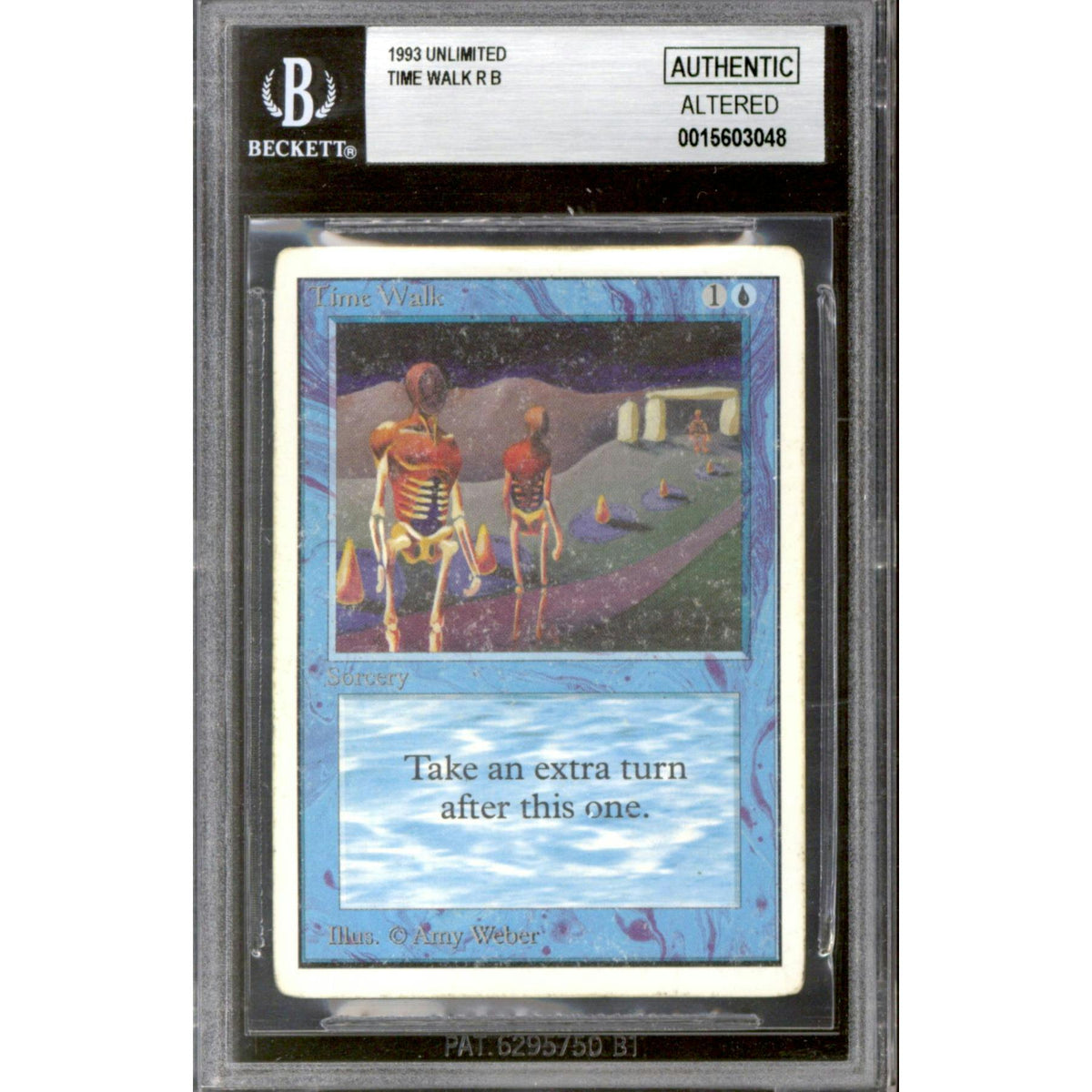 Magic the Gathering Unlimited Time Walk BGS Authentic Altered Shaved Corner HEAVILY PLAYED DAMAGED HP DMG