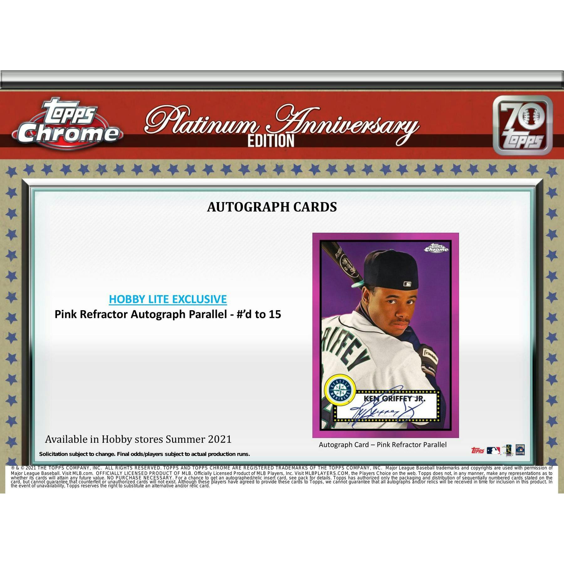 2021 Topps Chrome Platinum Anniversary Baseball Hobby LITE 16-Box Case