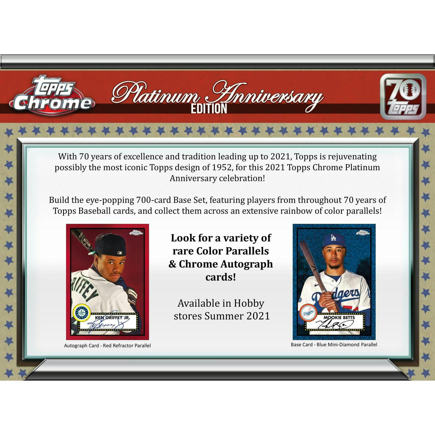 2021 Topps Chrome Platinum Anniversary Baseball Hobby Box (Reed Buy)