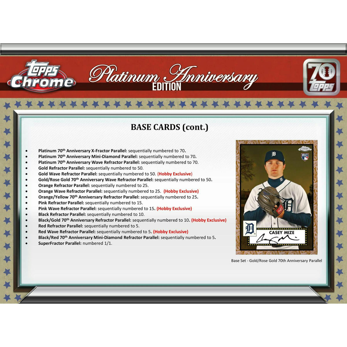 2021 Topps Chrome Platinum Anniversary Baseball Hobby Box (Reed Buy)