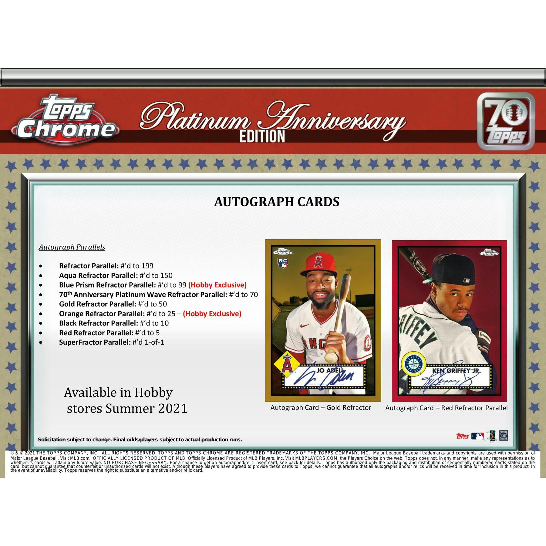 2021 Topps Chrome Platinum Anniversary Baseball Hobby Box