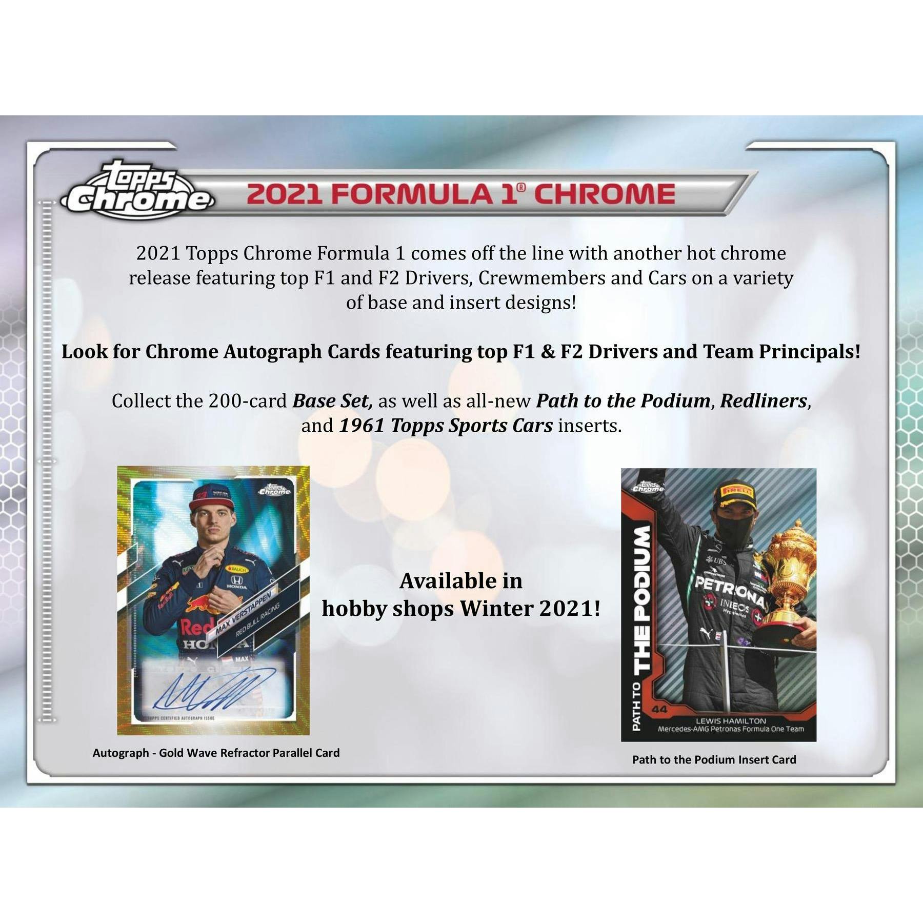 2021 Topps Chrome F1 Formula 1 Racing Hobby Box