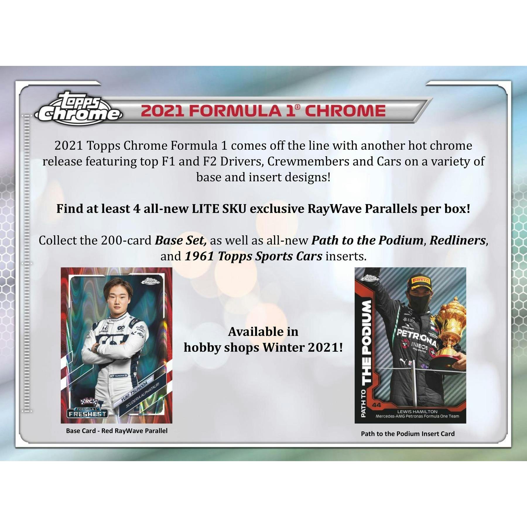 2021 Topps Chrome F1 Formula 1 Racing Hobby Lite 16-Box Case