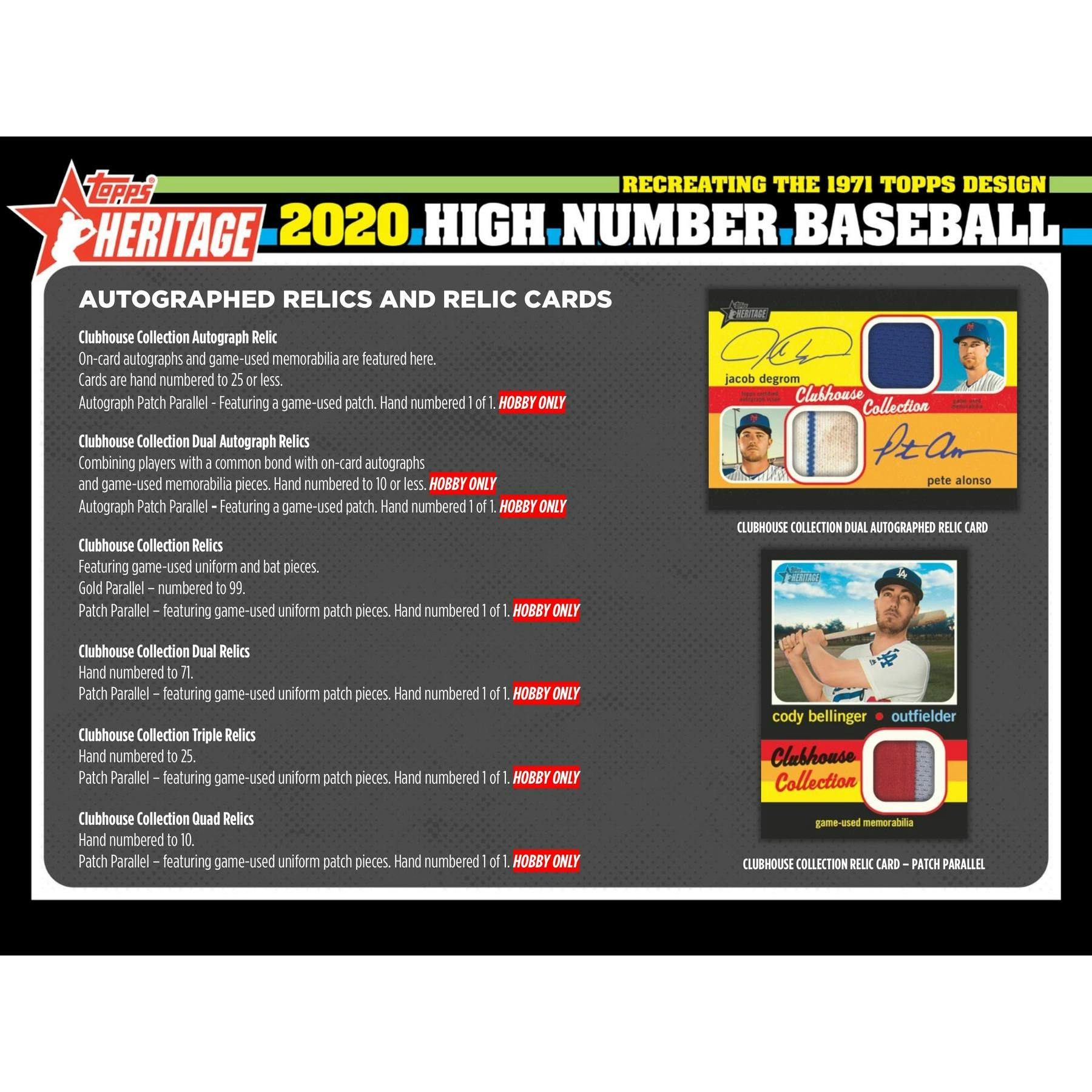 2020 Topps Heritage High Number Baseball Hobby 12-Box Case