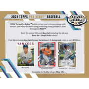 2021 Topps Pro Debut Baseball Hobby Jumbo 8-Box Case