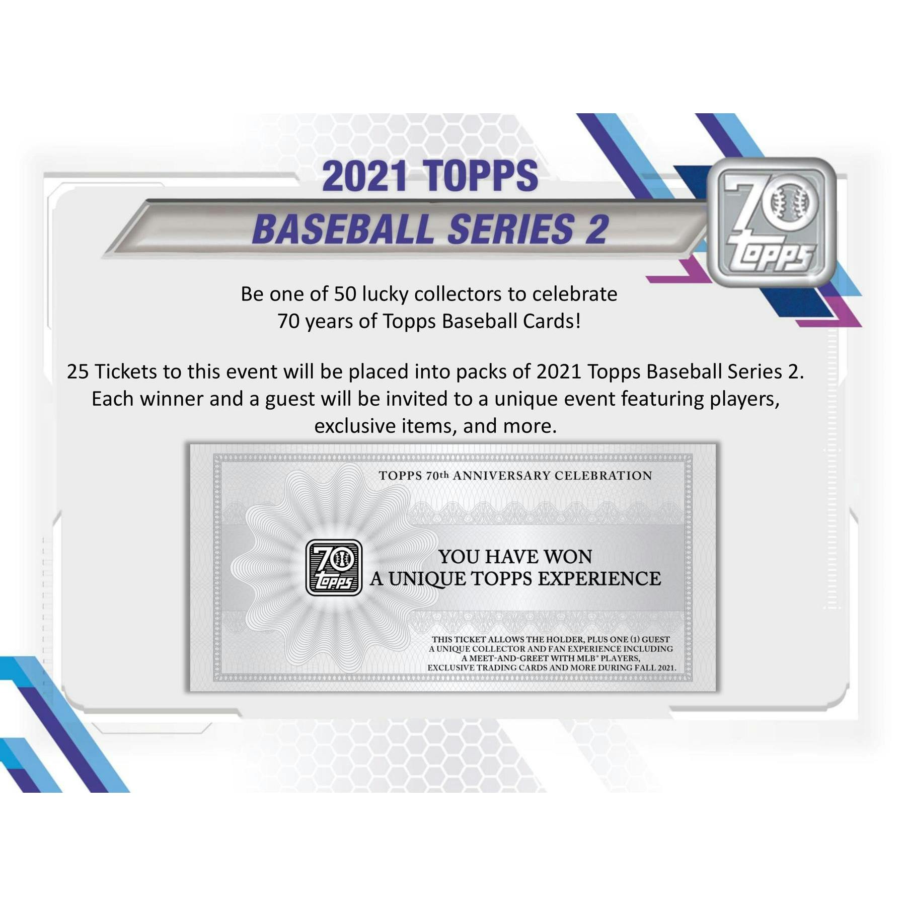 2021 Topps Series 2 Baseball Hobby Jumbo 6-Box Case