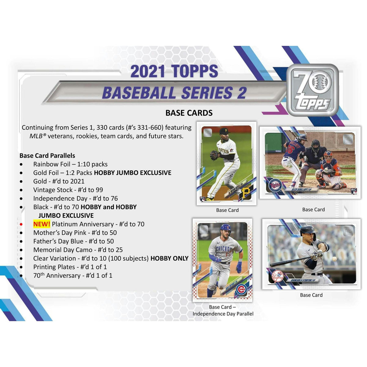 2021 Topps Series 2 Baseball Hobby 12-Box Case