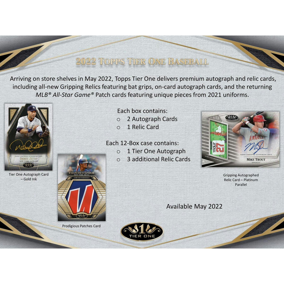 2022 Topps Tier One Baseball Hobby 12-Box Case
