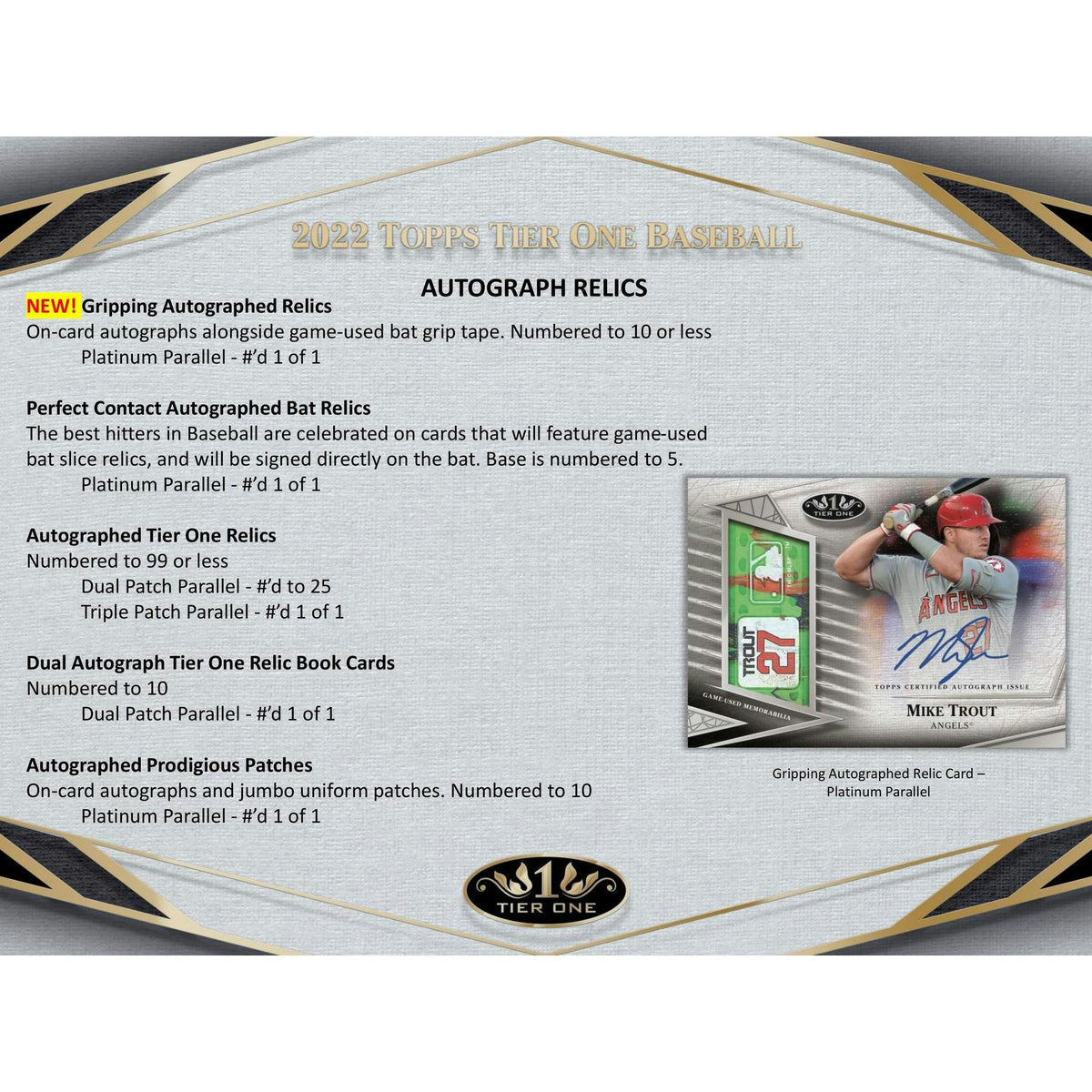2022 Topps Tier One Baseball Hobby 12-Box Case