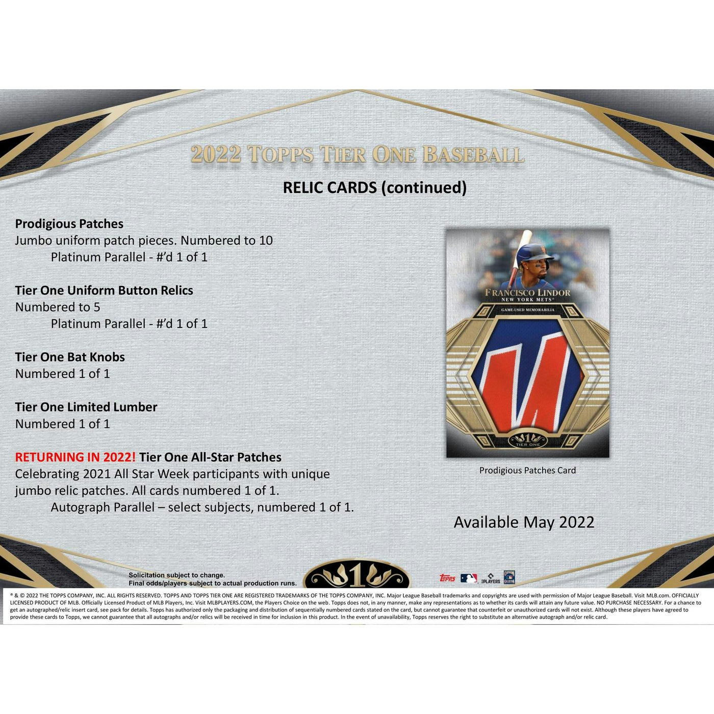 2022 Topps Tier One Baseball Hobby Box