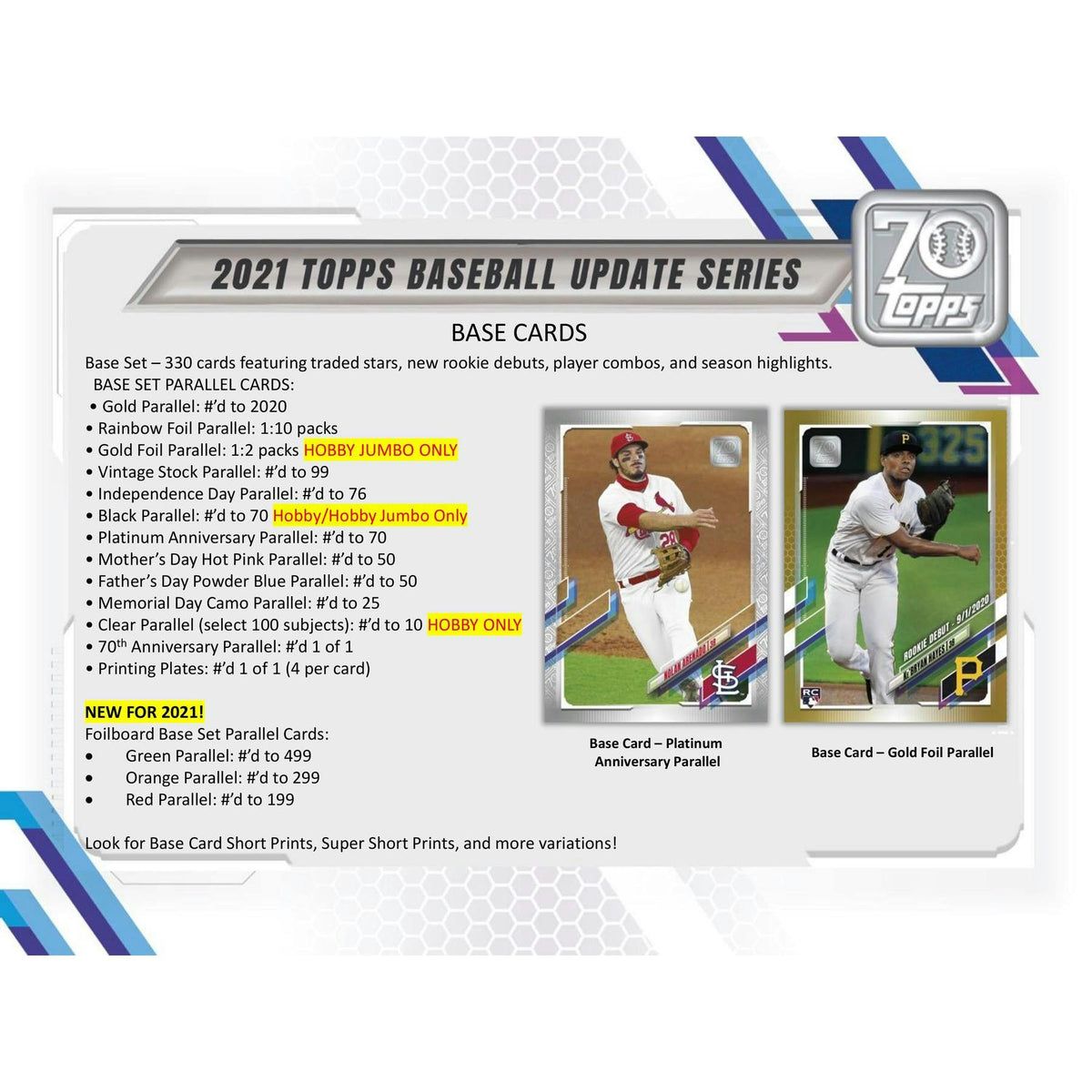 2021 Topps Update Series Baseball Hobby Jumbo 6-Box Case