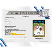 2021 Topps Update Series Baseball Hobby Jumbo 6-Box Case