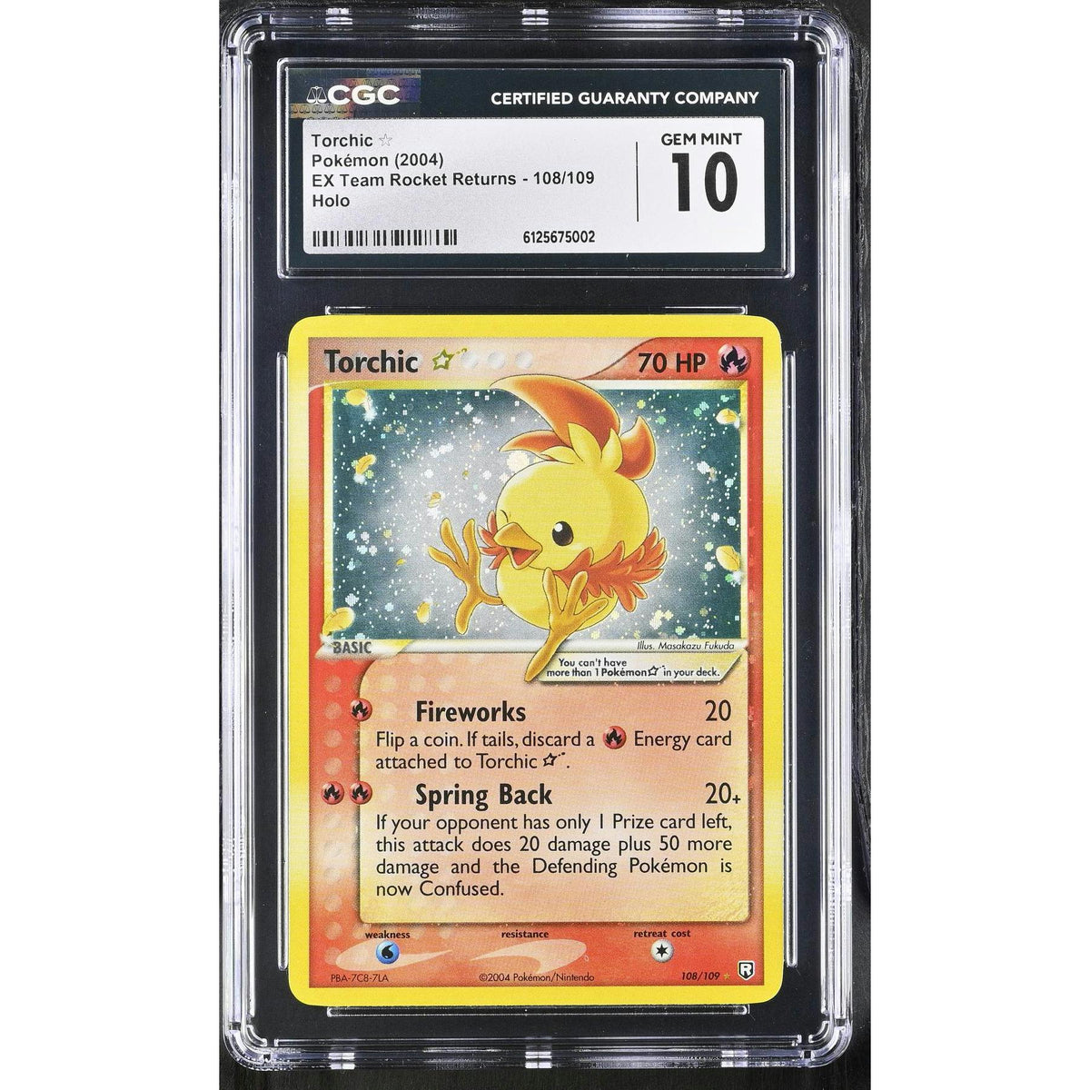 Pokemon EX Team Rocket Returns Torchic Gold Star 108/109 CGC 10 GEM MINT