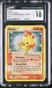 Pokemon EX Team Rocket Returns Torchic Gold Star 108/109 CGC 10 GEM MINT
