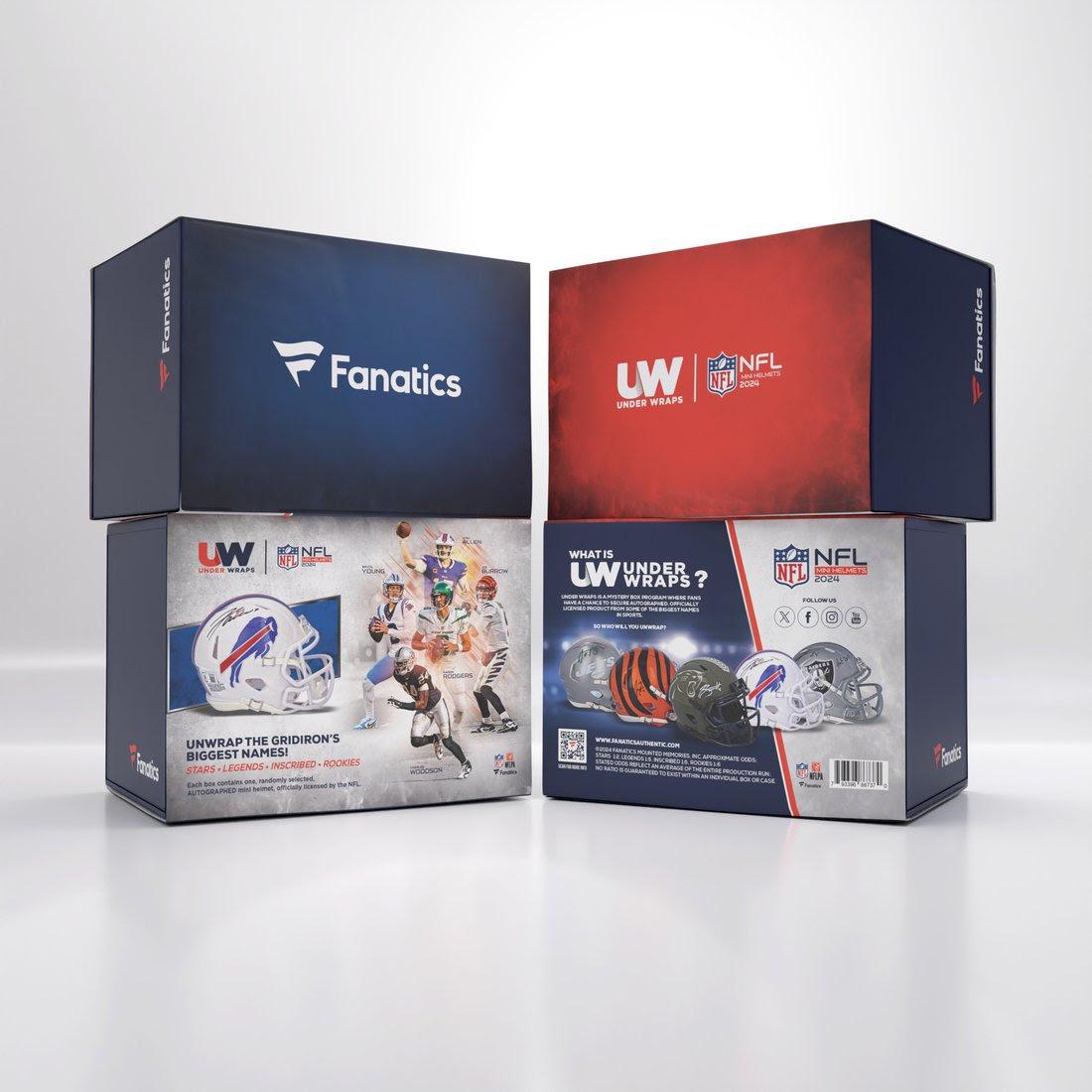 2024 Fanatics Authentics Under Wraps Autographed NFL Mini Helmet Hobby Box (Reed Buy)