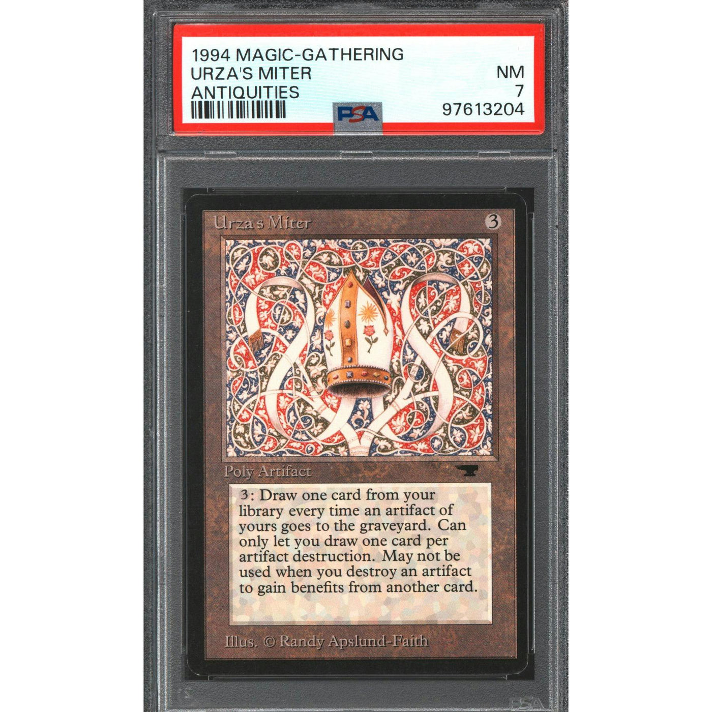 Magic the Gathering Antiquities Urza's Miter PSA 7 LIGHTLY PLAYED LP