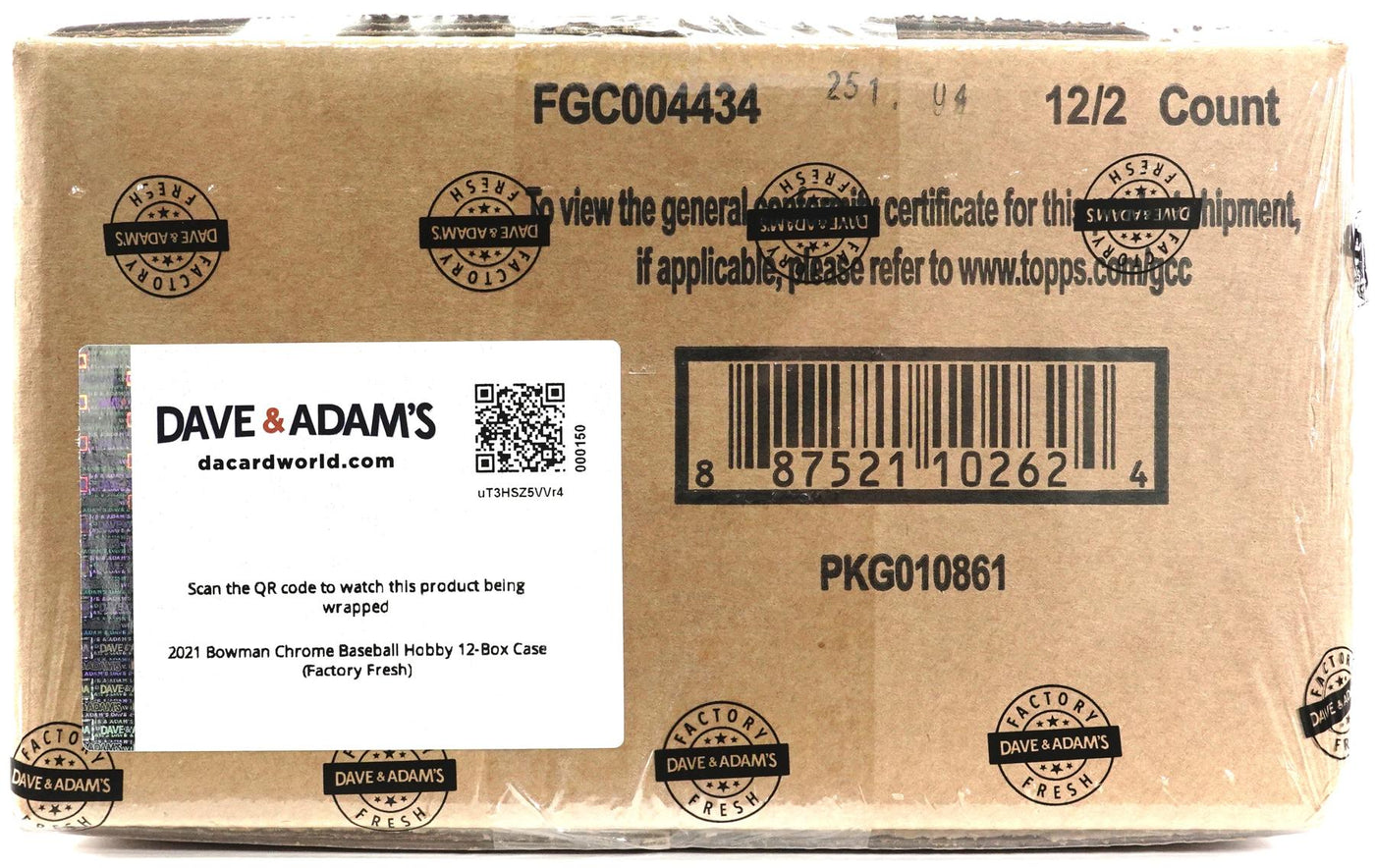 2021 Bowman Chrome Baseball Hobby 12-Box Case (Factory Fresh)