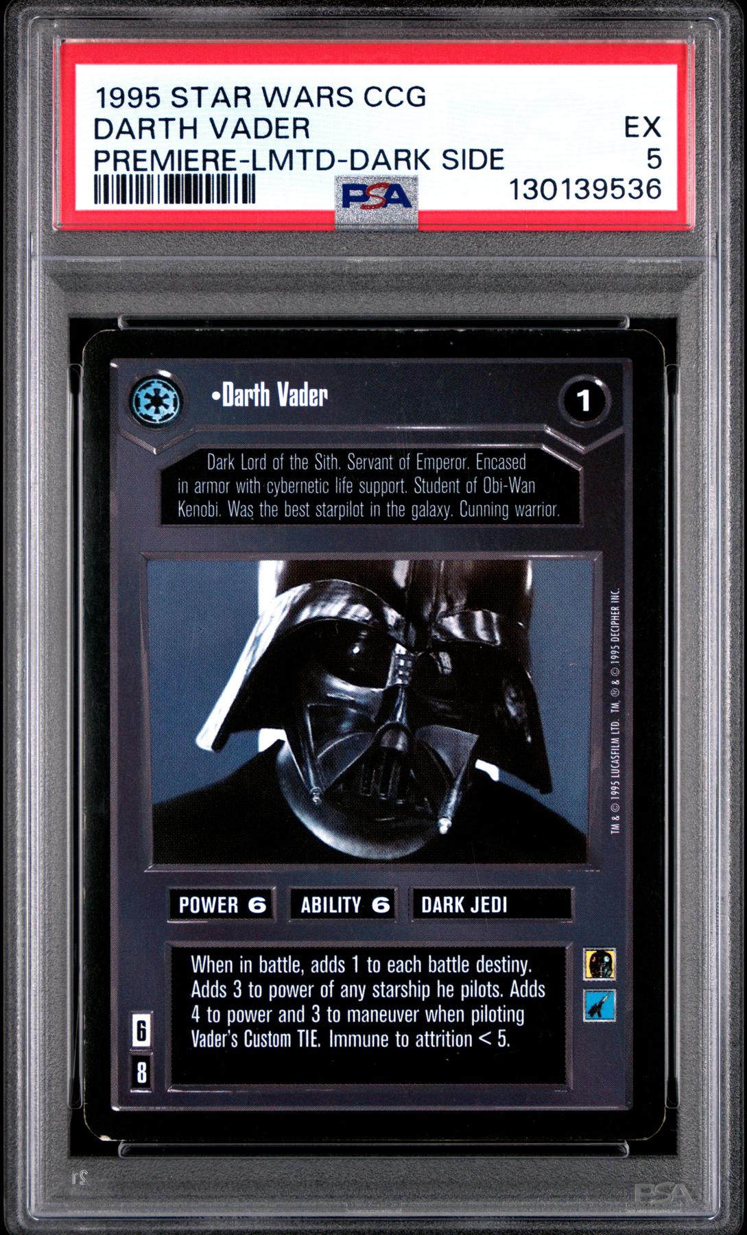 Decipher Star Wars Premiere Limited Dark Side Darth Vader PSA 5