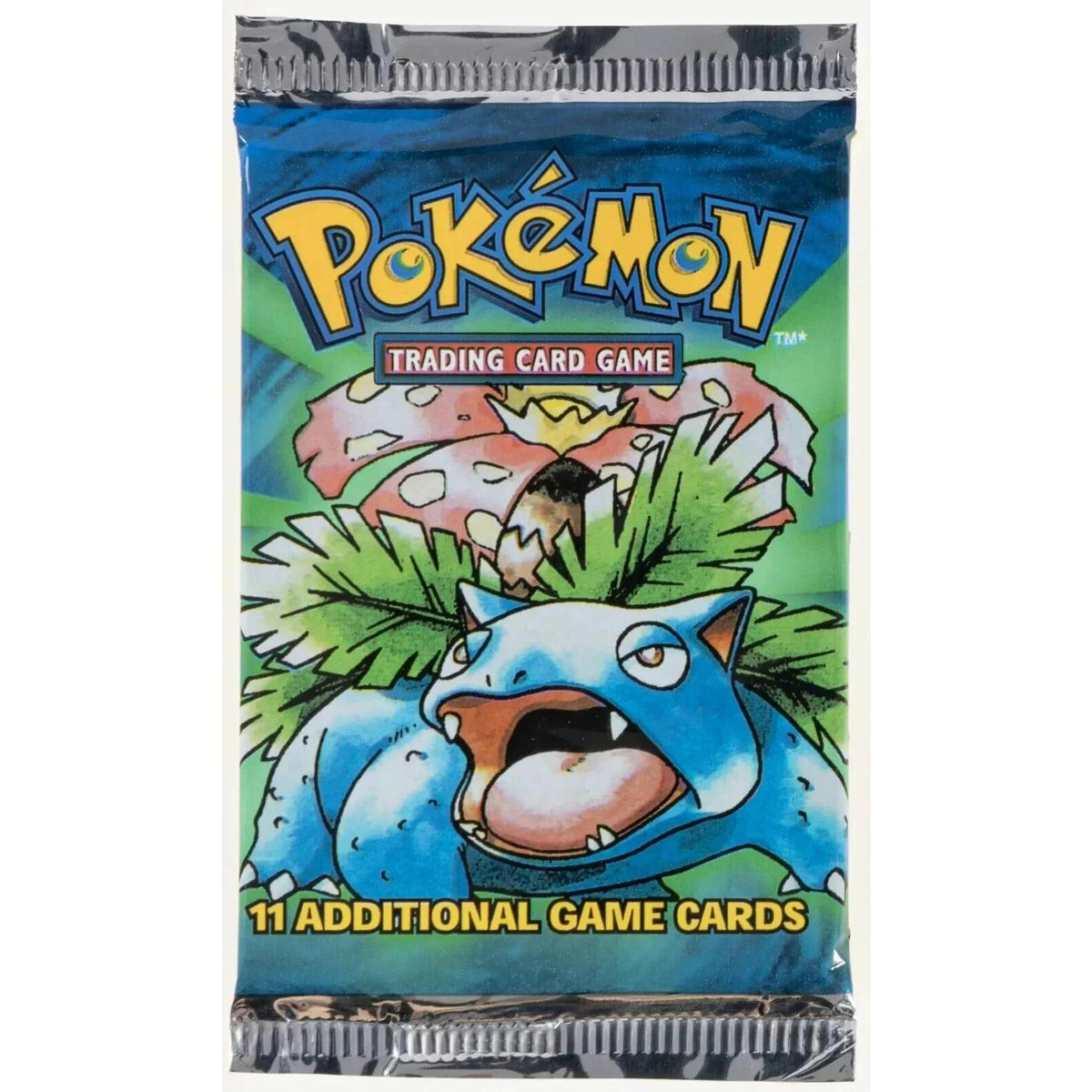 WOTC Pokemon Base Set 1 Unlimited Booster Pack UNWEIGHED UNSEARCHED Venusaur Art