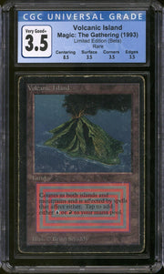Magic the Gathering Beta Volcanic Island CGC 3.5 Pedigree MP HP #17