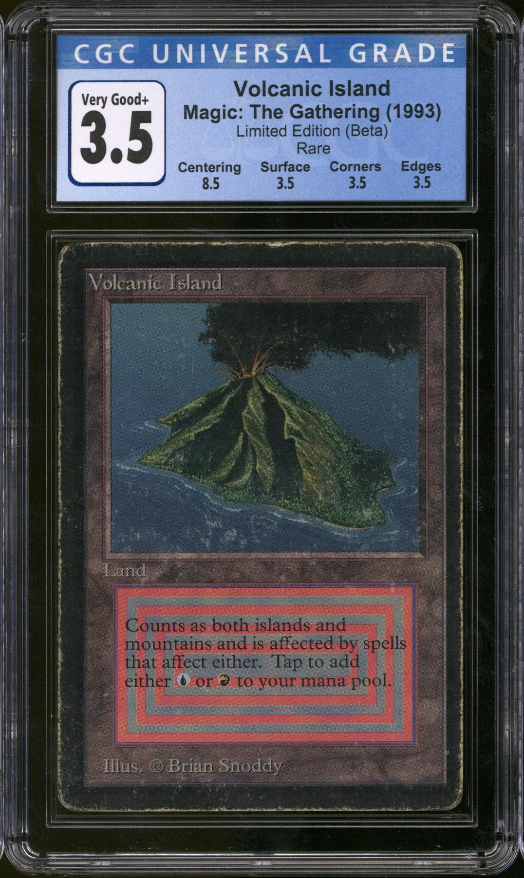 Magic the Gathering Beta Volcanic Island CGC 3.5 Pedigree MP HP #17