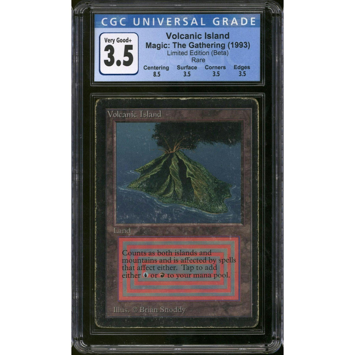 Magic the Gathering Beta Volcanic Island CGC 3.5 Pedigree MP HP #17