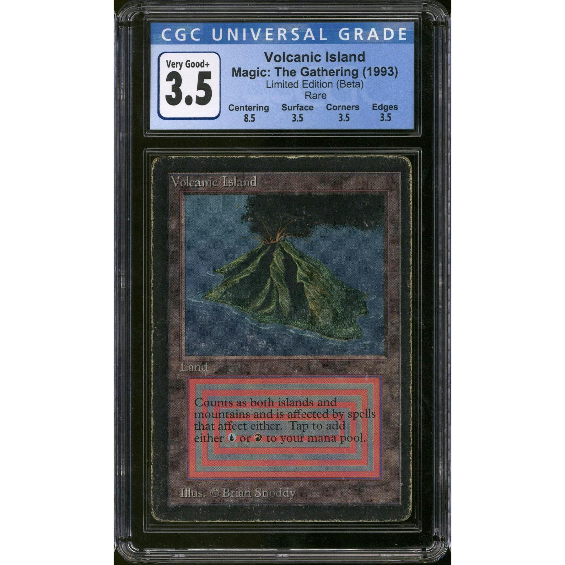 Magic the Gathering Beta Volcanic Island CGC 3.5 Pedigree MP HP #17