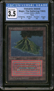 Magic the Gathering Beta Volcanic Island CGC 3.5 Pedigree MP HP #18