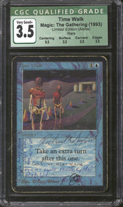 Magic the Gathering Alpha Time Walk CGC 3.5 Garfield Signed Altered Personalized Weber Adkinson HP