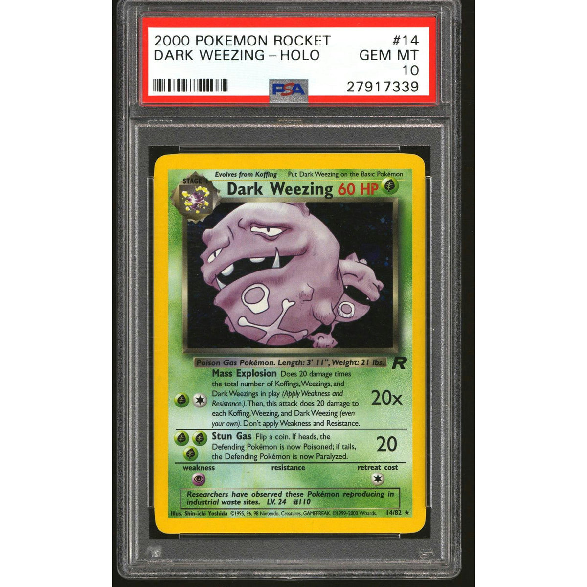 Pokemon Team Rocket Dark Weezing 14/82 PSA 10 GEM MINT