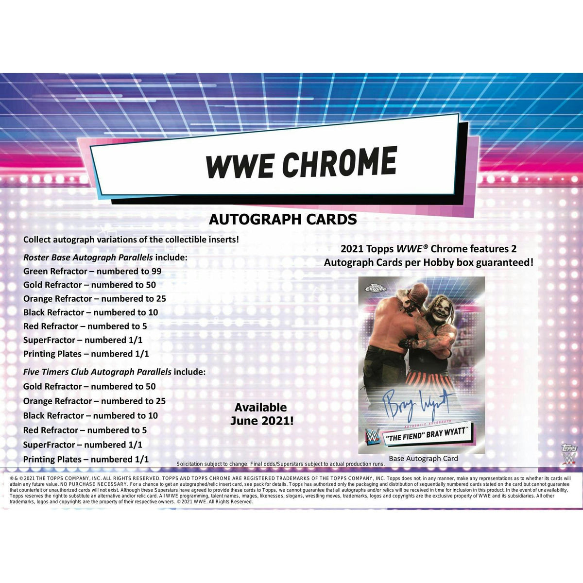 2021 Topps WWE Chrome Wrestling Hobby Box (Reed Buy)