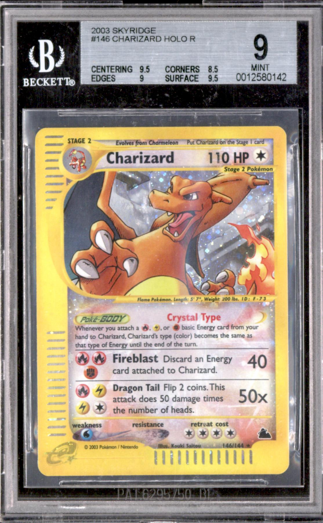 Pokemon Skyridge Charizard 146/144 Crystal Type Holo BGS 9 - 9.5 8.5 9 9.5
